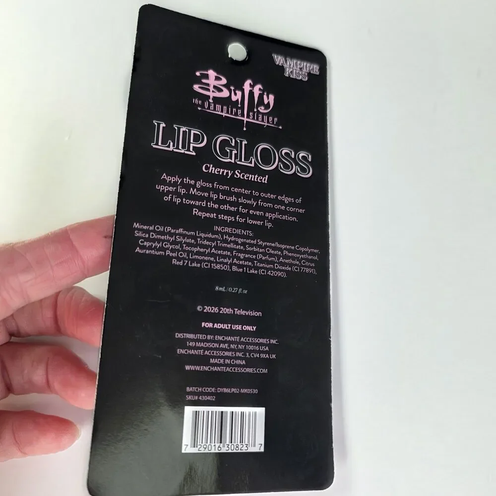 Buffy the Vampire Slayer Vampire Kiss Lip Gloss Pink Cherry Scented Shine 8 mL